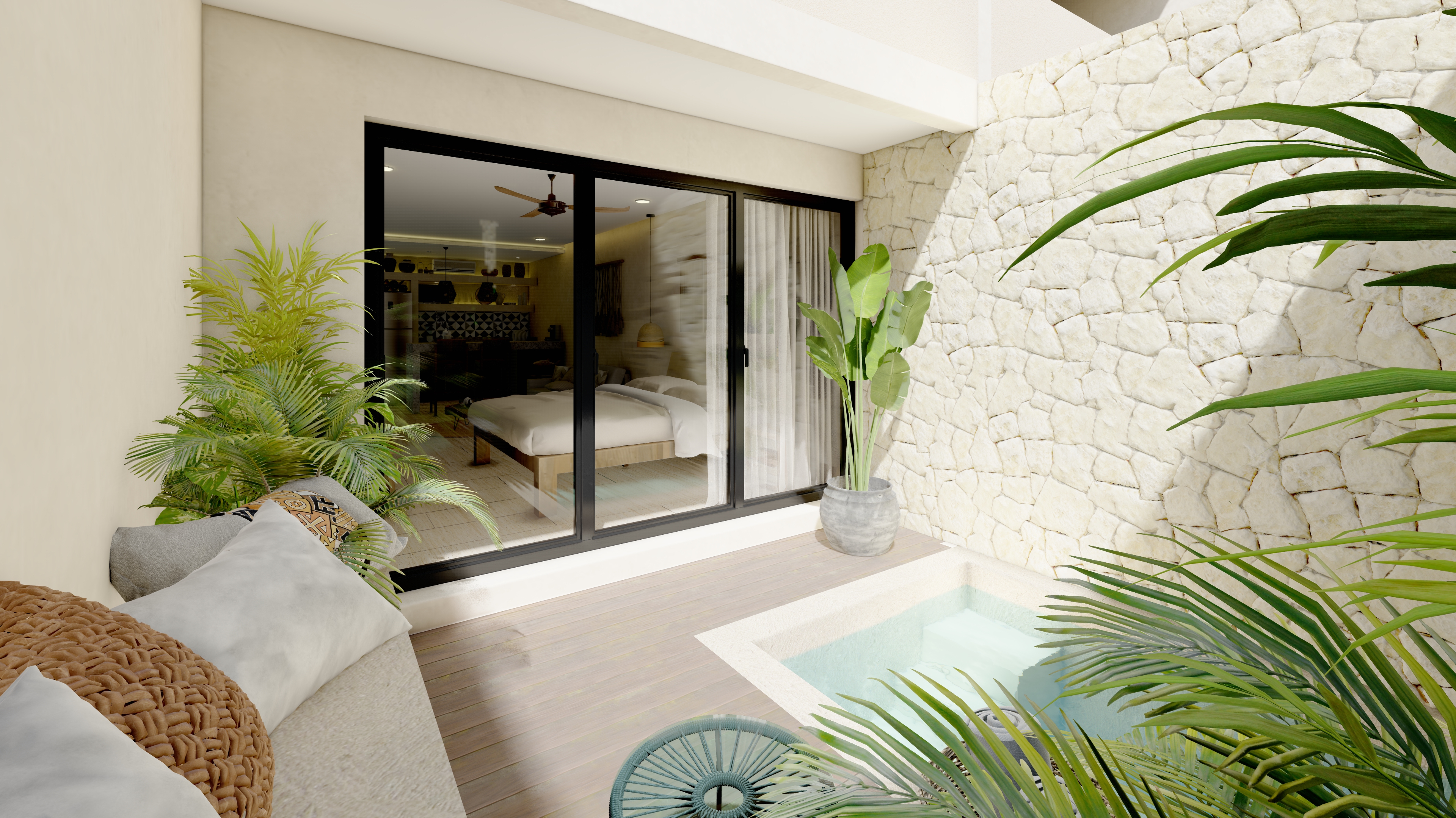 BEDROOM - Ground floor with private pool